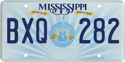 MS license plate BXQ282