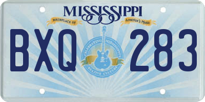MS license plate BXQ283