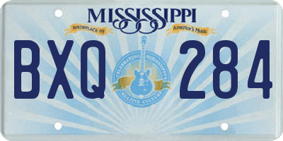 MS license plate BXQ284