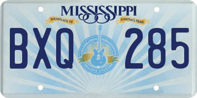 MS license plate BXQ285