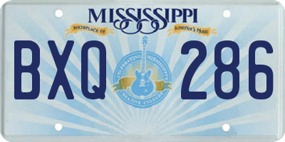 MS license plate BXQ286