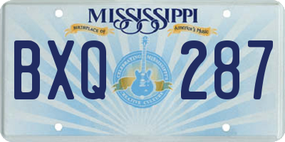 MS license plate BXQ287