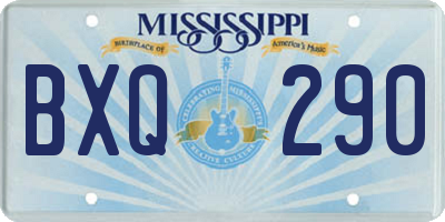 MS license plate BXQ290