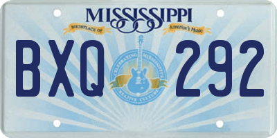 MS license plate BXQ292
