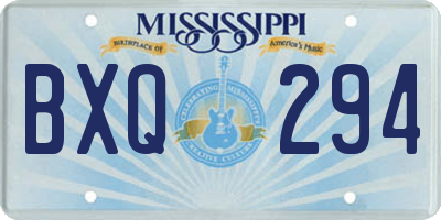 MS license plate BXQ294