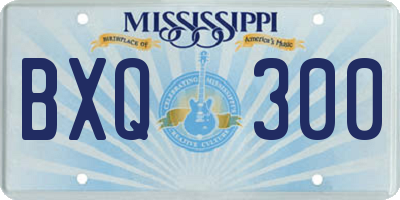 MS license plate BXQ300
