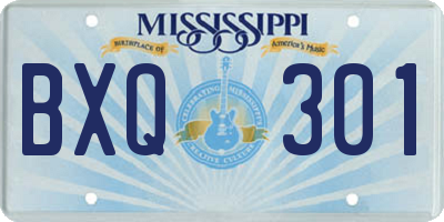 MS license plate BXQ301