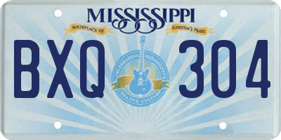 MS license plate BXQ304