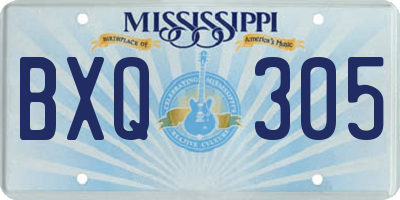 MS license plate BXQ305