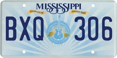 MS license plate BXQ306