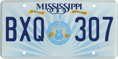 MS license plate BXQ307