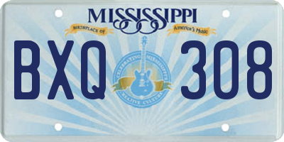 MS license plate BXQ308