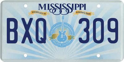 MS license plate BXQ309