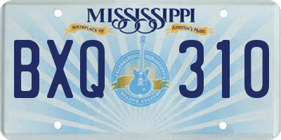 MS license plate BXQ310