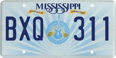 MS license plate BXQ311