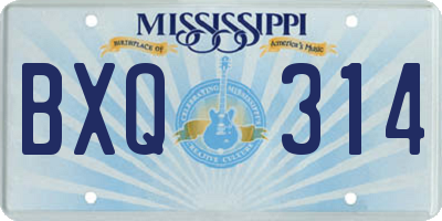 MS license plate BXQ314