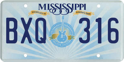 MS license plate BXQ316