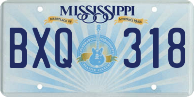 MS license plate BXQ318