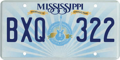 MS license plate BXQ322