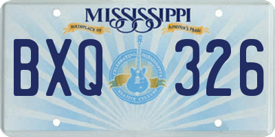 MS license plate BXQ326