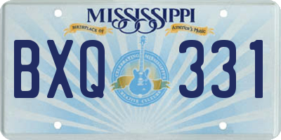 MS license plate BXQ331