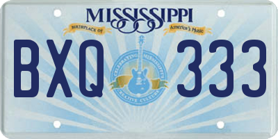 MS license plate BXQ333