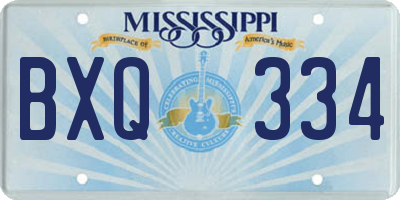 MS license plate BXQ334