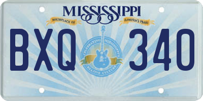 MS license plate BXQ340