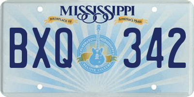 MS license plate BXQ342