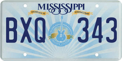 MS license plate BXQ343