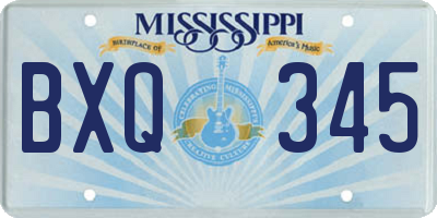 MS license plate BXQ345