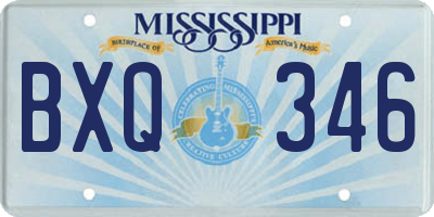 MS license plate BXQ346