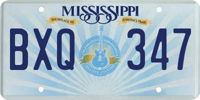 MS license plate BXQ347