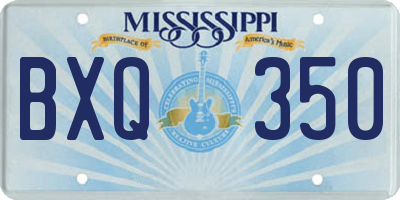 MS license plate BXQ350