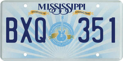 MS license plate BXQ351