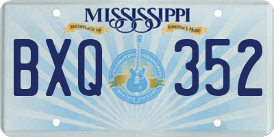 MS license plate BXQ352