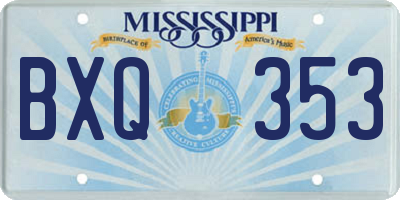 MS license plate BXQ353