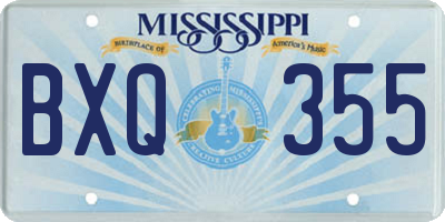 MS license plate BXQ355
