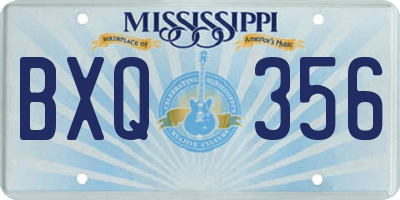 MS license plate BXQ356