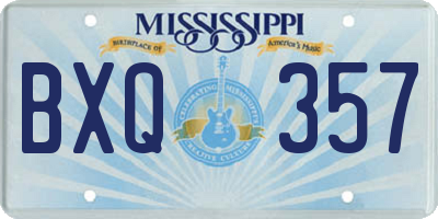 MS license plate BXQ357