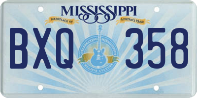 MS license plate BXQ358