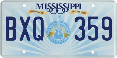 MS license plate BXQ359