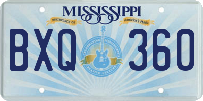 MS license plate BXQ360