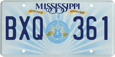 MS license plate BXQ361