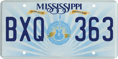 MS license plate BXQ363