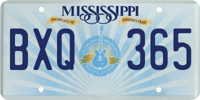 MS license plate BXQ365