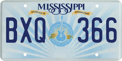 MS license plate BXQ366