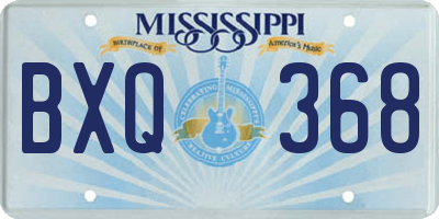 MS license plate BXQ368