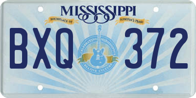 MS license plate BXQ372