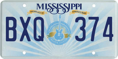 MS license plate BXQ374